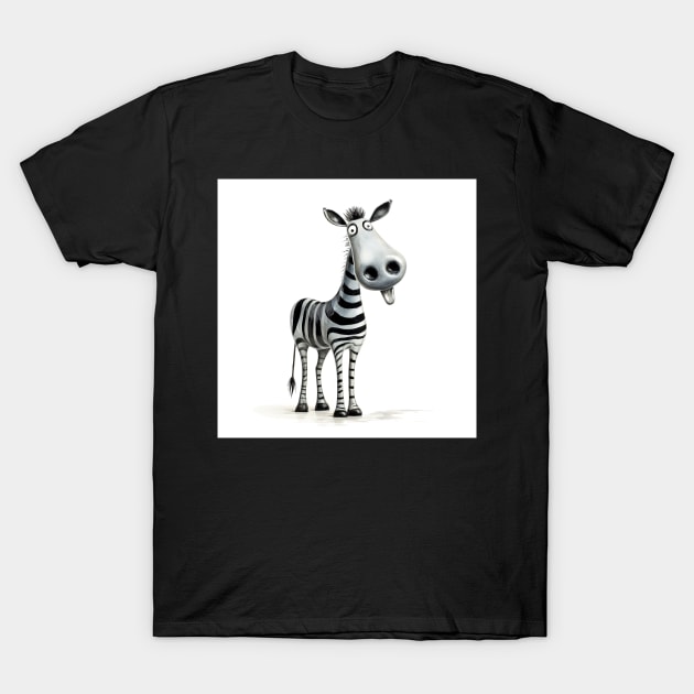 Funny Cartoon Zebra T-Shirt by Geminiartstudio